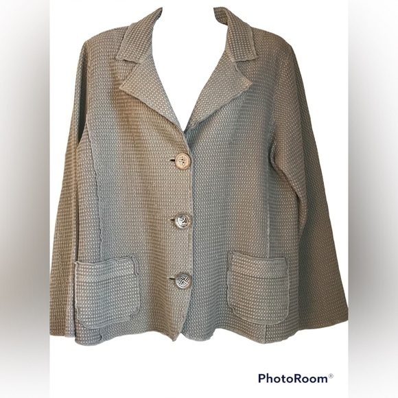 Like New Tan Cotton Blazer, Size Medium - Picture 1 of 10